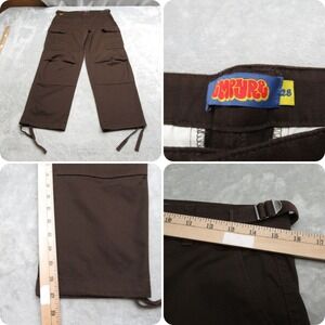 Empyre Relax Pants Women 28 Brown Button Fly Adjustable Hem Cargo (31X27 Actual)